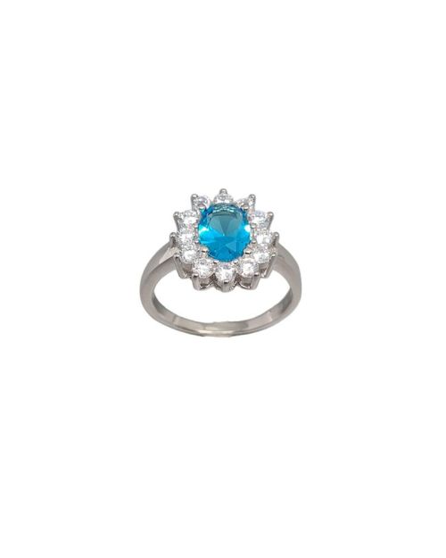 Anello modello Kate in argento 925% blu,verde,rosso,azzurro e bianco