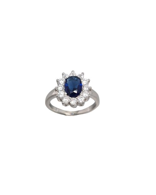 Anello modello Kate in argento 925% blu,verde,rosso,azzurro e bianco