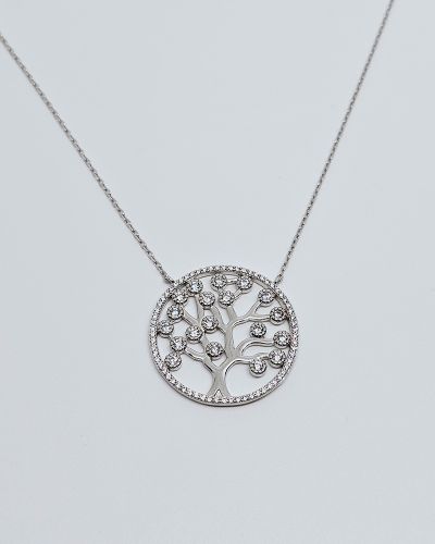 Collana donna argento 925% con albero della vita