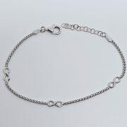 Bracciale donna argento 925% rodiato con simboli infinito