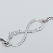 Bracciale donna argento 925% rodiato con infinito You Me