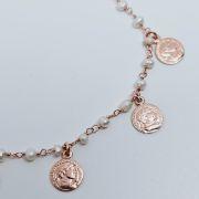 Bracciale donna argento rosato 925% con charms