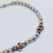 Bracciale donna argento 925% con pepite e nodi