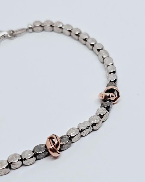 Bracciale donna argento 925% con pepite e nodi