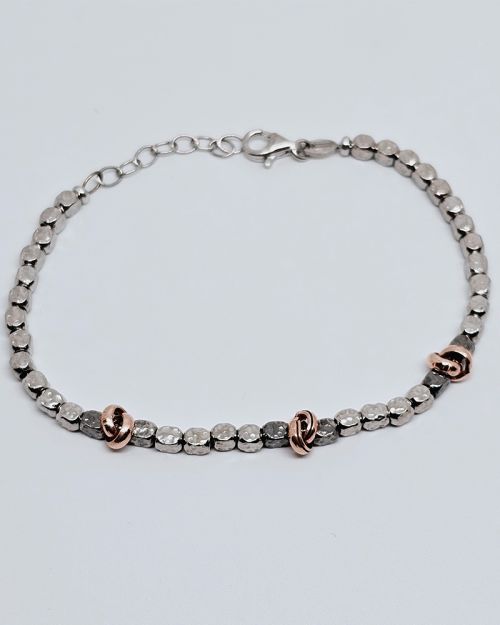 Bracciale donna argento 925% con pepite e nodi