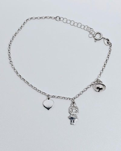 Bracciale donna argento 925% con charms