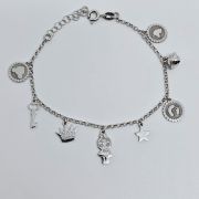 Bracciale donna argento 925% con charms