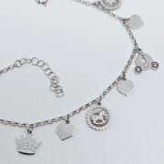 Bracciale donna argento 925% con charms