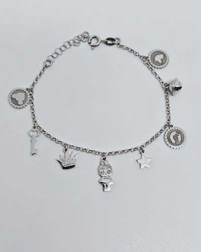 Bracciale donna argento 925% con charms