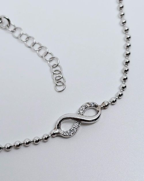 Bracciale donna argento 925% rodiato con simbolo infinito e zirconi