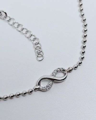 Bracciale donna argento 925% rodiato con simbolo infinito e zirconi