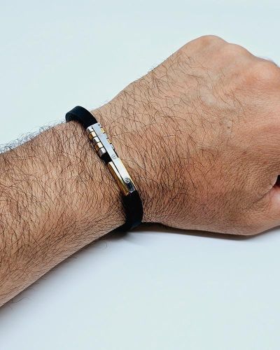 Bracciale Uomo caucciù e acciaio