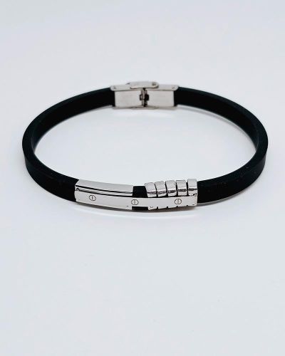 Bracciale Uomo caucciù e acciaio