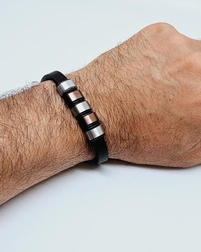 Bracciale Uomo caucciù e acciaio