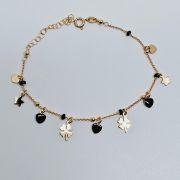 Bracciale donna argento dorato 925% con charms