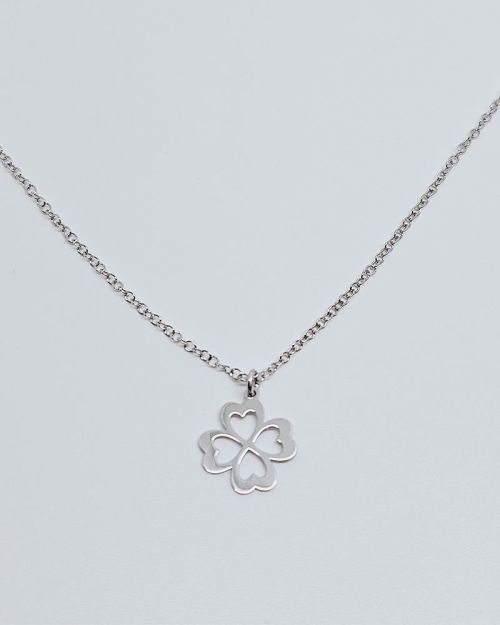 Collana donna argento 925% con quadrifoglio