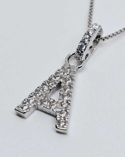 Collana in argento 925% con iniziale “A”