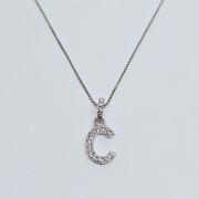 Collana in argento 925% con iniziale “C”