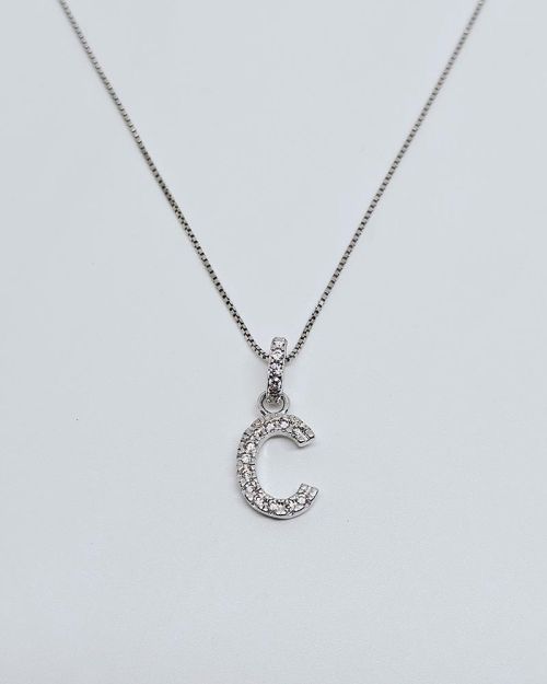 Collana in argento 925% con iniziale “C”