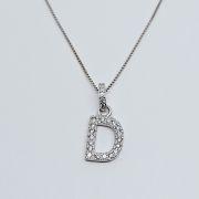 Collana in argento 925% con iniziale “D”