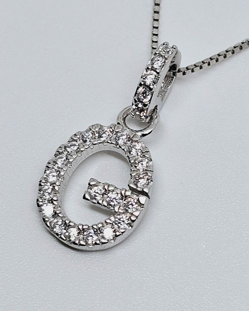 Collana in argento 925% con iniziale “G”