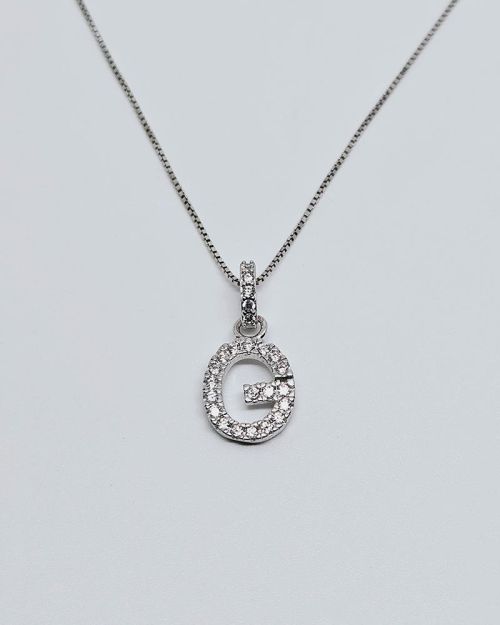 Collana in argento 925% con iniziale “G”