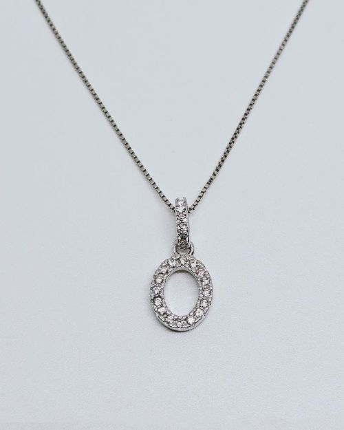 Collana in argento 925% con iniziale “O”