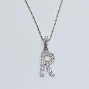 Collana in argento 925% con iniziale “R”