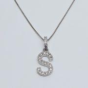 Collana in argento 925% con iniziale “S”