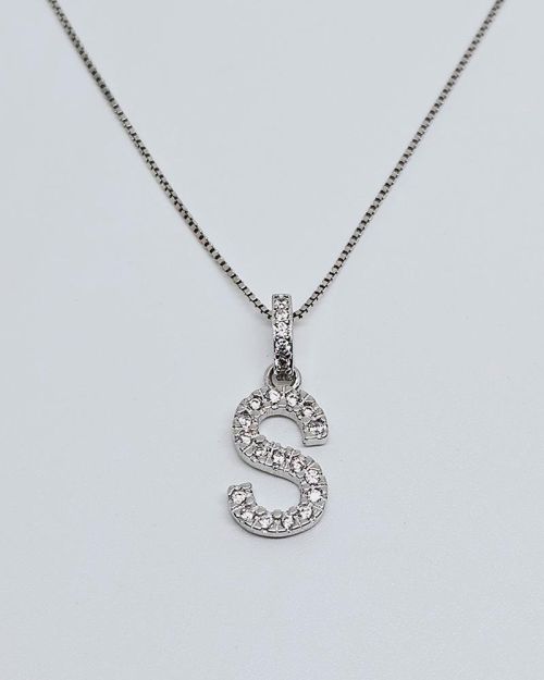 Collana in argento 925% con iniziale “S”