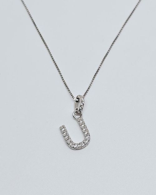 Collana in argento 925% con iniziale “U”