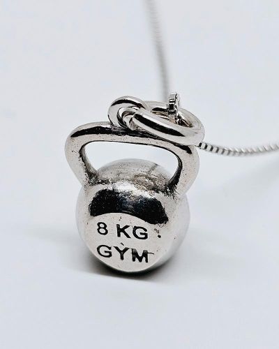 Ciondolo peso kettlebell in argento