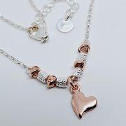 Collana donna argento 925% con charms