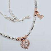 Collana donna argento 925% con charms