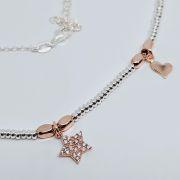 Collana donna argento 925% con charms