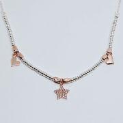 Collana donna argento 925% con charms