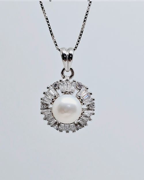 Collana donna argento 925% con perla