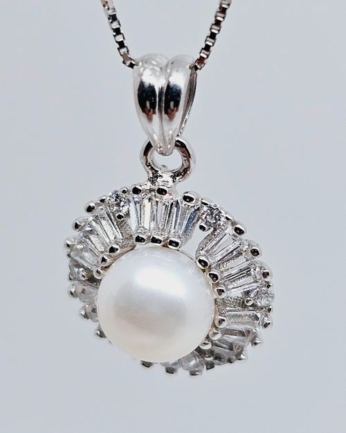 Collana donna argento 925% con perla