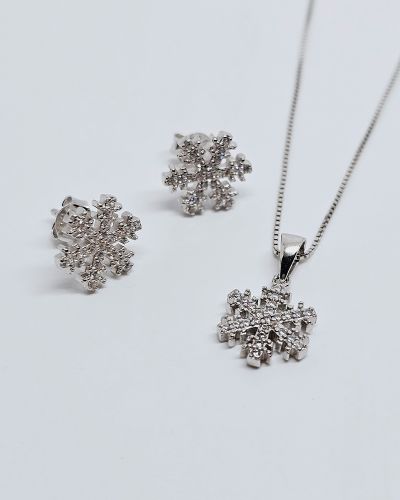 Parure donna fiocco di neve in argento 925%