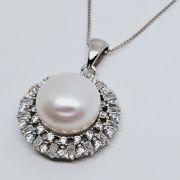 Collana donna argento 925% con perla