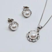 Parure donna in argento 925% con perle