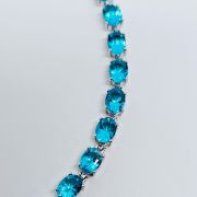 Bracciale in argento 925% con pietre azzurre 6x8mm