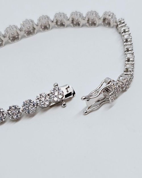 Bracciale 18cm in argento 925% con pavè di zirconi