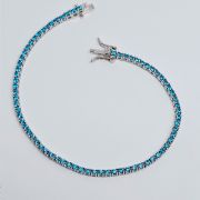 Bracciale tennis 18,5cm in argento 925% pietre azzurre 2,5mm