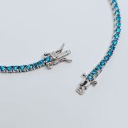 Bracciale tennis 18,5cm in argento 925% pietre azzurre 2,5mm