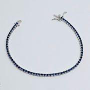 Bracciale tennis 18cm in argento 925% pietre blu 2,5mm