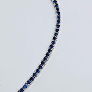 Bracciale tennis 18cm in argento 925% pietre blu 2,5mm