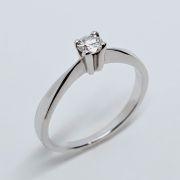 Anello solitario donna in oro 750% con diamante 0.18ct