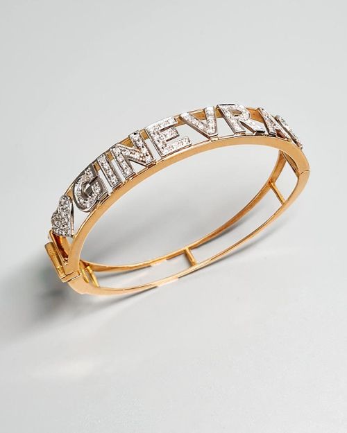 Bracciale personalizzato in oro 750% con nome e diamanti