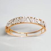 Bracciale personalizzato in oro 750% con nome e diamanti